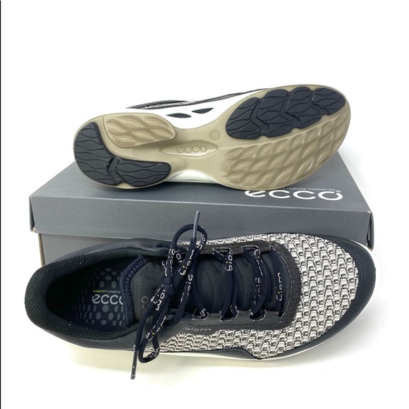 ECCO Biom Fjuel Leather Canvas Black White W - Picture 6 of 8